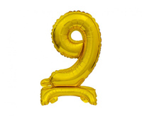 #BFC10 Balon foliowy B&C Cyfra stojąca 9, złota, 38 cm