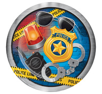 #ZTA Talerzyki papierowe, POLICE PARTY, 22,2 cm, 8 szt.