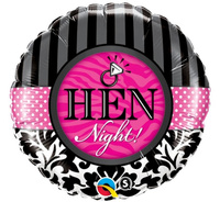 #BFK Balon foliowy 18" QL CIR "Hen Night! Damask & Stripes" KK