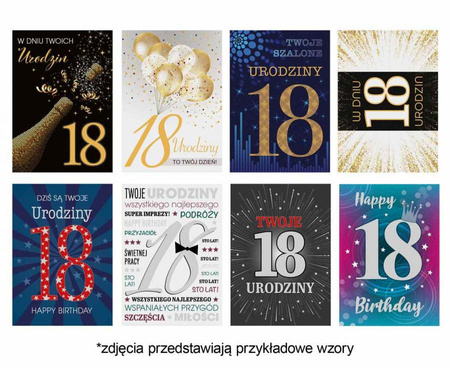 #ZK Laurka extra B6X 117x167 Urodziny 18-stka zest. 685 Grafika - Chłopak, Dziewczyna