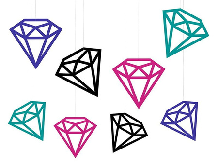 Dekoracje Diamenty, mix 8 szt.