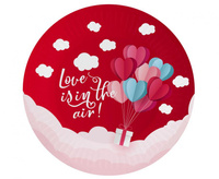 #ZTA_GD Talerzyki papierowe Kolekcja Love Is In The Air (czerwone), 18 cm/ 6 szt. KK