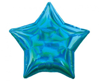 #BFK Balon foliowy 18" STR - Gwiazda Niebieska holo opalizująca (luzem)