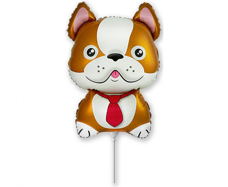 #BFK Balon foliowy 14"  FX - Pies Bulldog, brązowy, niepakowany