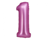 #BFC26 Balon foliowy B&C, Cyfra 1, satynowa różowa, 76 cm