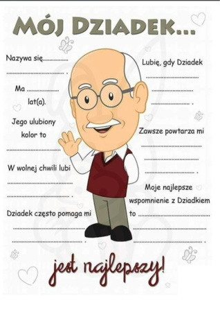 Wydruk jadalny na DZIEŃ DZIADKA A4