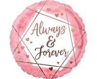 #BFK Balon foliowy 18" CIR - Always&forever, różowy, zapakowany
