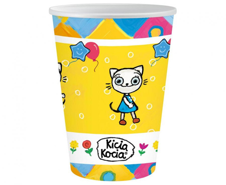 #ZKU_GD Kubeczki pap. Kicia Kocia (licencja), 250 ml, 6 szt.