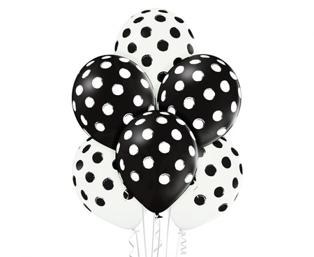 #BL Balony D11 Brush Polka Dots 1C5S, 6 szt.