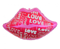 #BFK Balon foliowy Usta z napisem Love, 62x38 cm KK