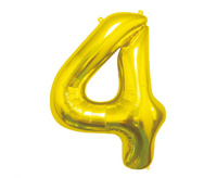 #BFC17 Balon foliowy B&C Cyfra 4, złota, 85 cm AA