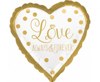#BFK Balon foliowy 18'' HRT- "Love Always & Forever", zapakowany