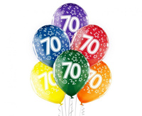 #BL Balony D11 70th Birthday, 1c/5s, 6 szt.