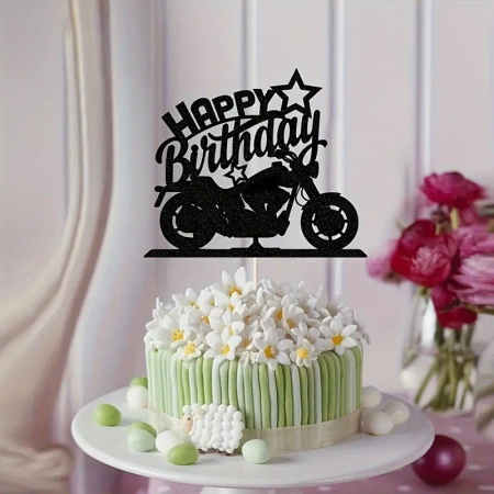Topper na tort HAPPY BIRTHDAY MOTOCYKL MOTOR WZ.II