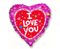 #BFK Balon foliowy 18" FX - I love you  + konfetti, niepakowany KK