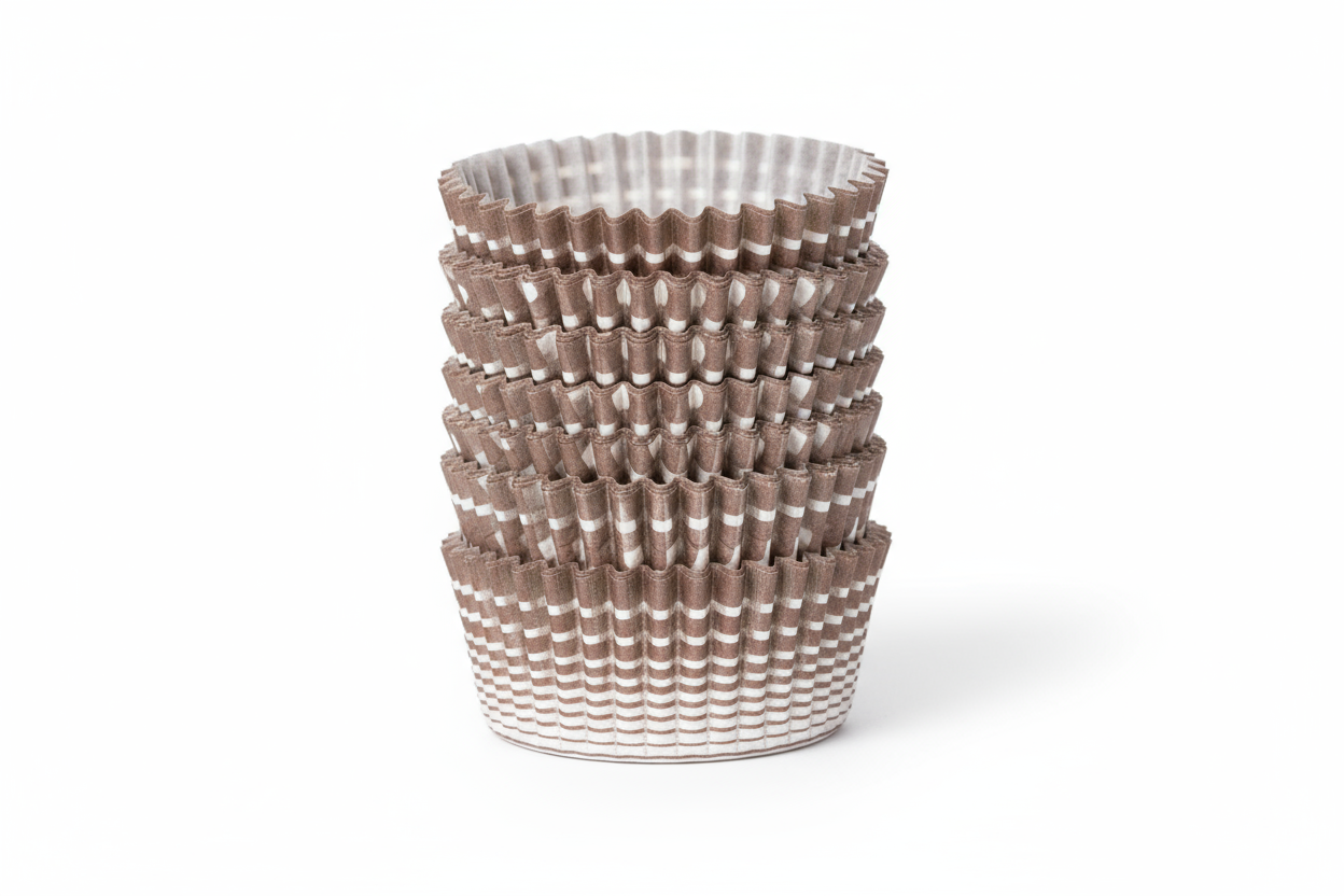 Papilotki biało brązowe – zbliżenie na strukturę papieru tłuszczoodpornego