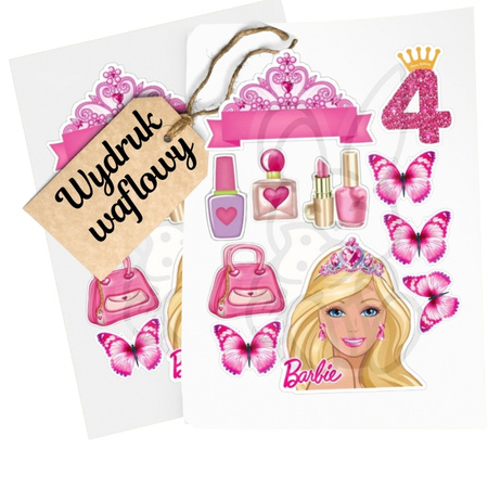 Wydruk jadalny, opłatek na tort BARBIE WZ. IV
