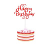Papierowy topper na tort HAPPY BIRTHDAY CZERWONY WZ.I