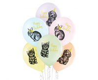 #BL Balony D11 Birthday Pets 2C2S, 6 szt.