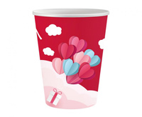 #ZKU_GD Kubeczki papierowe Kolekcja Love Is In The Air (czerwone), 250 ml/ 6 szt. KK