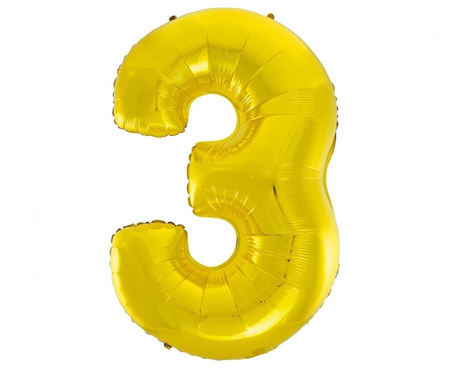 #BFC50 Balon foliowy B&C Cyfra 3, złota, 92 cm AA