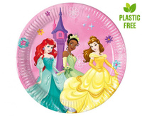 #ZTA Talerzyki papierowe Princess Live Your Story, next generation 20cm, 8 szt. (plastic-free) (papier FSC)