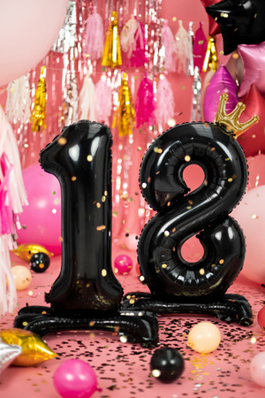 Balony Eco 33 cm, Cyfra '' 7 '', jasny złoty (1 op. / 6 szt.)