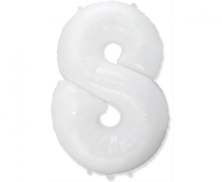 #BFK Balon foliowy FX - Number 8 biały, 85 cm KK, niepakowany