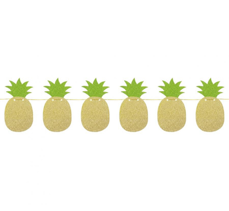 #DEGI Girlanda brokatowa "Ananas - zielone  listki", rozm. 10.5x20x250 cm