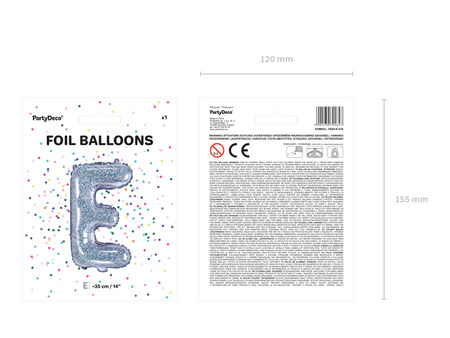 Balon foliowy Cyfra ''4'', 35cm, holograficzny