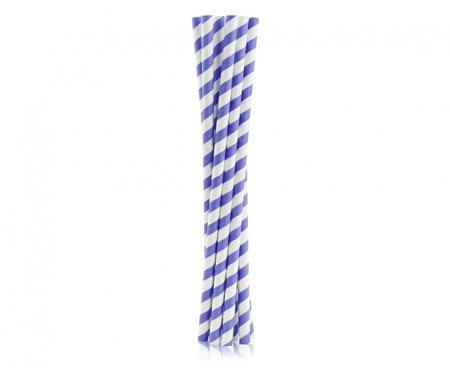 #ZSŁ Rurki (słomki) pap. SHAKE fioletowe paski, 8x252mm / 10 szt.