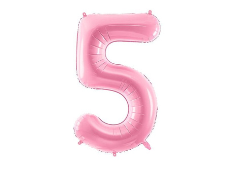 Balon foliowy Cyfra ''5'', 86cm, różowy Party Deco