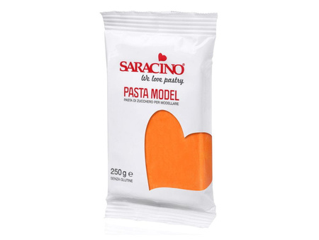 Lukier plastyczny masa cukrowa do modelowania figurek na tort POMARAŃCZOWA 250g Saracino
