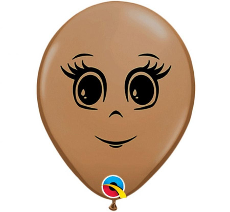 #BL Balon QL 5" z nadr. "Twarz kobiety", pastel brązowy / 100 szt. KK