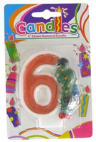 #SU Świeczka cyferka z klaunem "6" KK