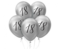 #BL Balony Beauty&Charm 18, platynowe srebrne, 12"/ 5 szt.
