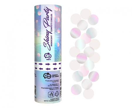 #KP15 Konfetti pneumatyczne Shiny Party, kółeczka foliowe opalizujące / 15 cm