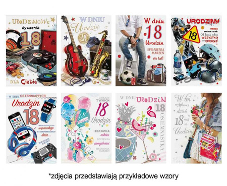 #ZK Laurka Lux Edition B6LUX 127x180 Urodziny 18-stka zest. 499 Grafika - Chłopak, Cyfry, Dziewczyna