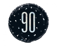 #BFK Balon foliowy UQ 18" Glitz, groszki z nadr. 90, czarny