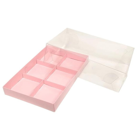 Pudełko na 6 monoporcji 26,5x17,5x7,5 cm RÓŻOWE