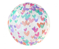 #BFK Balon Aqua 18" - kryształowy, serduszka, KK