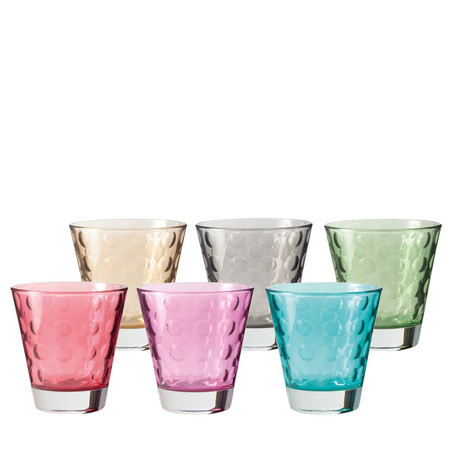 Zestaw 6 kolorowych szklanek 220ml OPTIC