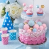Toppery na tort kule na piku ZŁOTO-NIEBIESKO-RÓŻOWE
