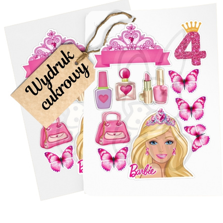 Wydruk jadalny, opłatek na tort BARBIE WZ. IV