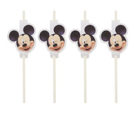 #ZSŁ Rurki (słomki) papierowe z medalionem Mickey, 4 szt. KK