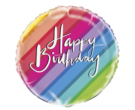 #BFK Balon foliowy 18" Rainbow  Happy Birthday