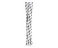 #ZSŁ Rurki (słomki) pap. SHAKE szare paski, 8x252mm / 10 szt.