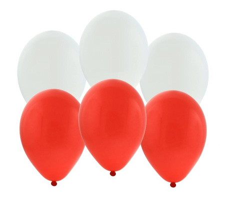 #BL Balony czerwone i białe, licencja PZPN/ 10 szt.