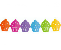 #DEGI Girlanda papierowa Kolorowe babeczki, 360x15.1x18cm KK