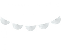 #DEGI Girlanda papierowa W&C Wachlarze, biała, 300 cm, wachlarz 20 cm KK